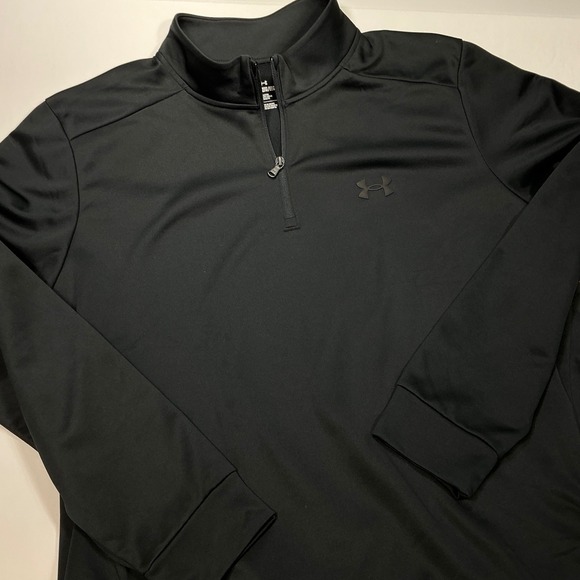 Under Armour 2XL Mens Black 1/4 Zip Pullover Long Sleeve Athletic Top - Picture 1 of 5